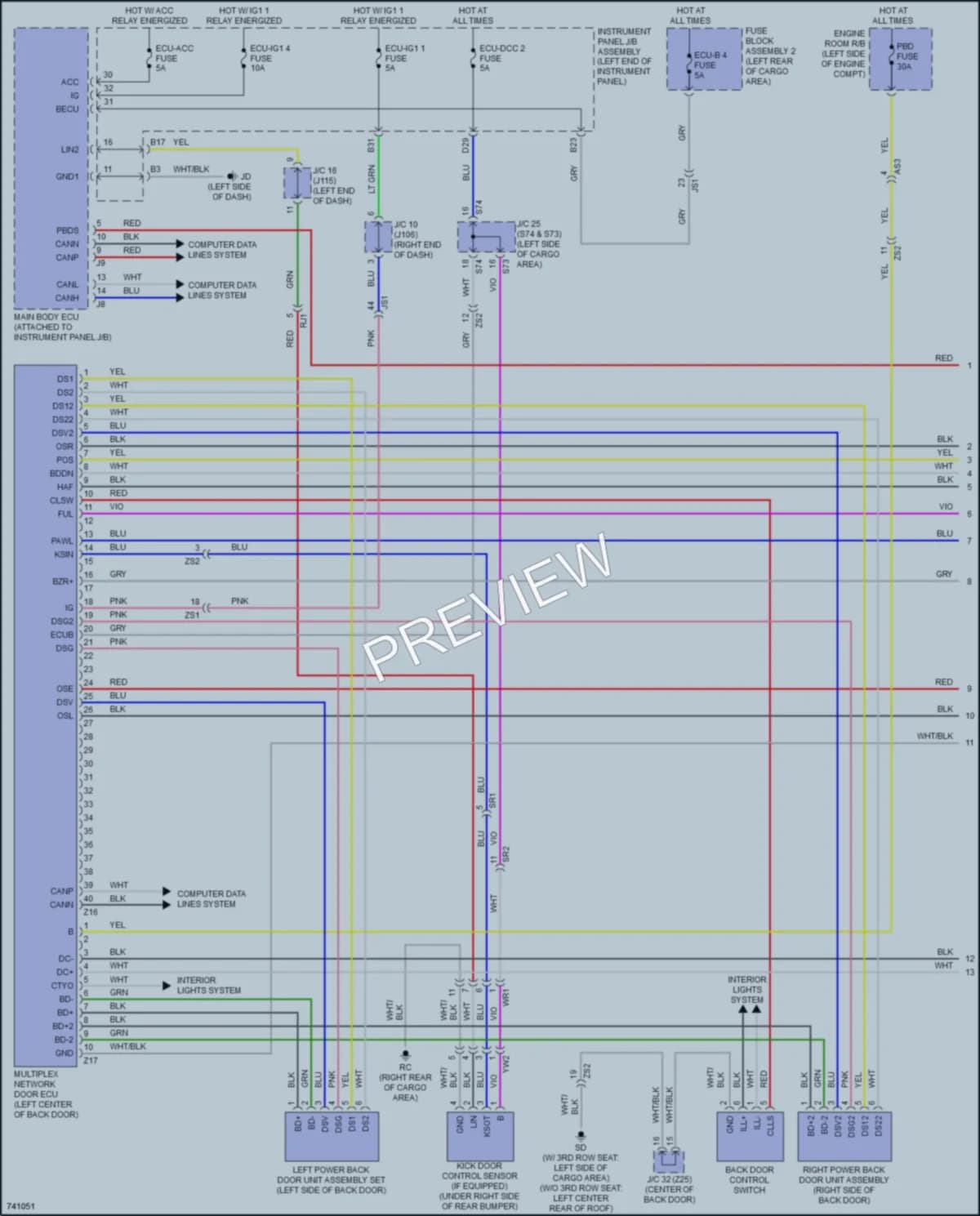 2021 Lexus RX450h Trunk Tailgate Fuel Door wiring diagram preview