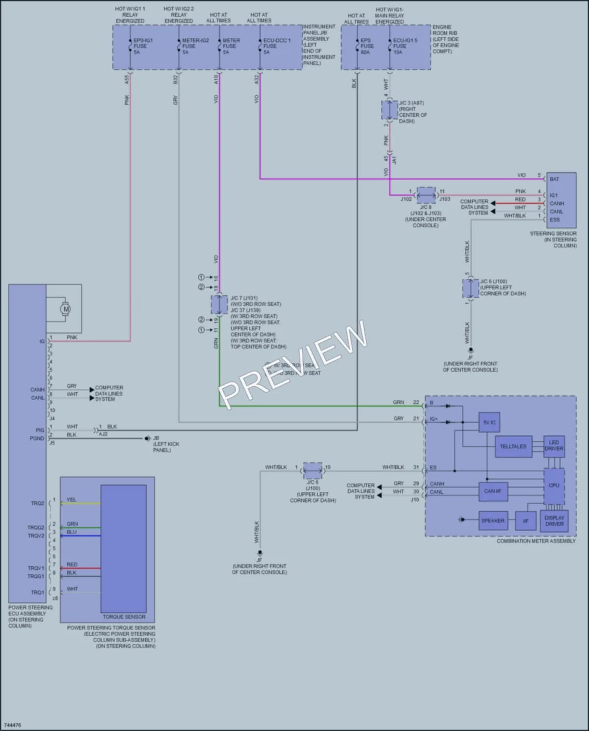 2021 Lexus RX450hL Electronic Power Steering wiring diagram preview