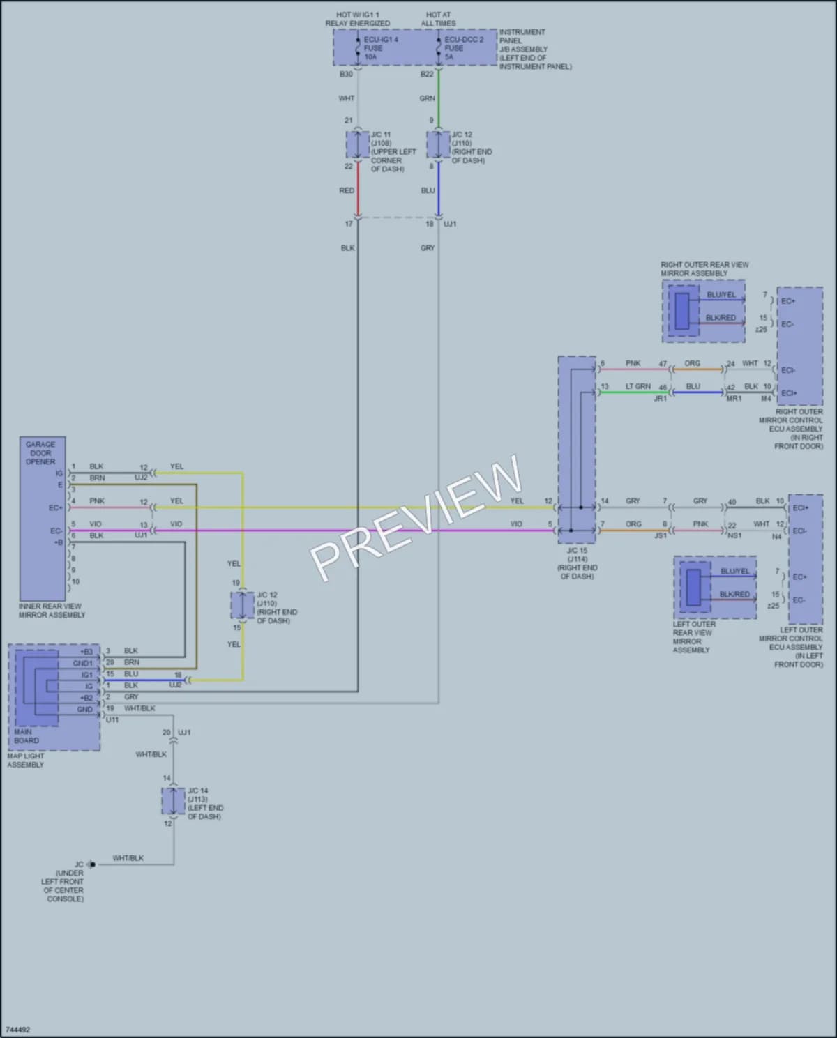 2021 Lexus RX450hL Power Mirrors wiring diagram preview