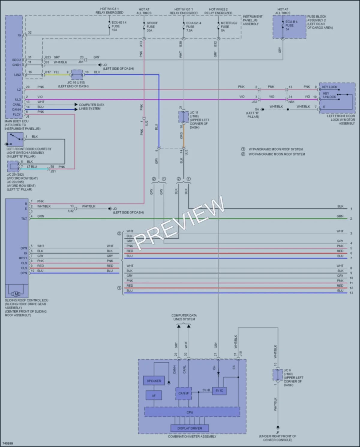 2021 Lexus RX450hL Power Top Sunroof wiring diagram preview