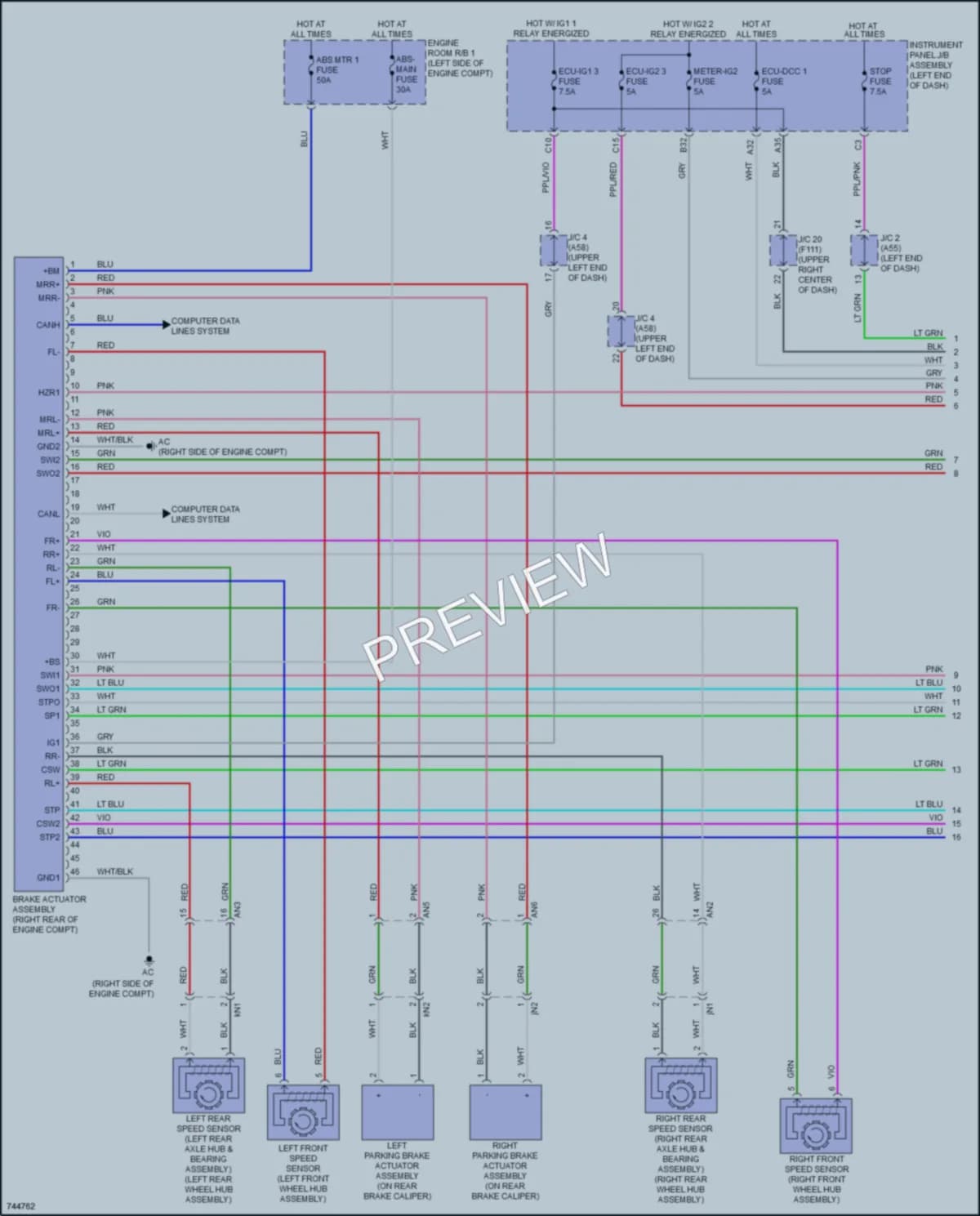 2021 Lexus UX200 Anti Lock Brakes wiring diagram preview