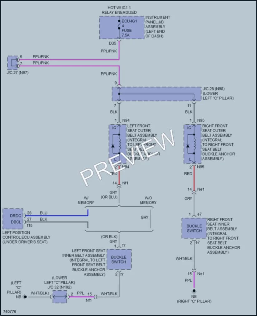 2021 Lexus UX200 Passive Restraints wiring diagram preview