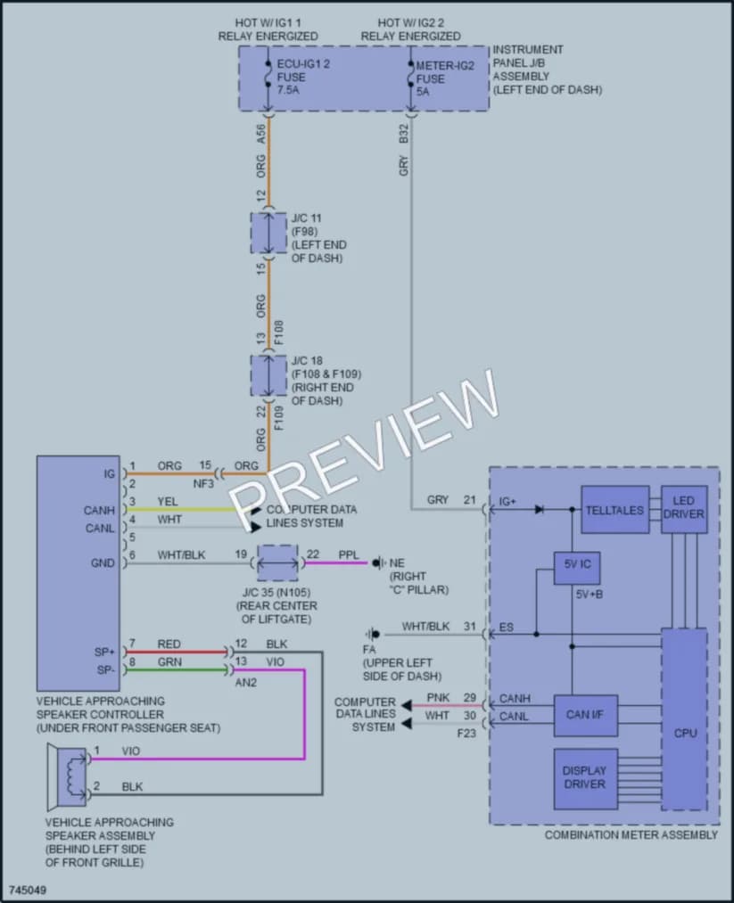2021 Lexus UX250h Active Bodyworks wiring diagram preview