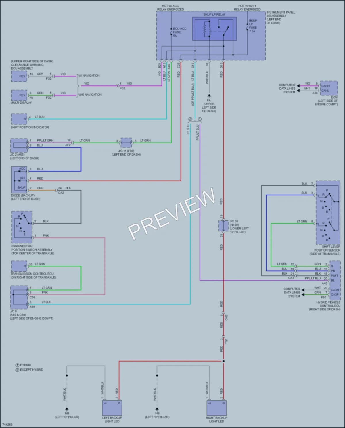2021 Lexus UX250h Exterior Lights wiring diagram preview