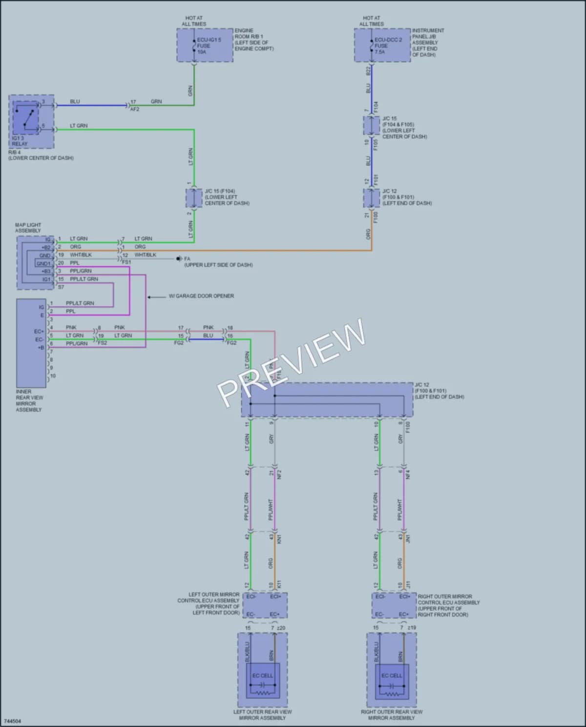 2021 Lexus UX250h Power Mirrors wiring diagram preview