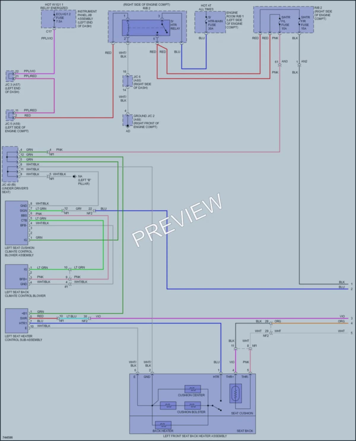 2021 Lexus UX250h Power Seats wiring diagram preview