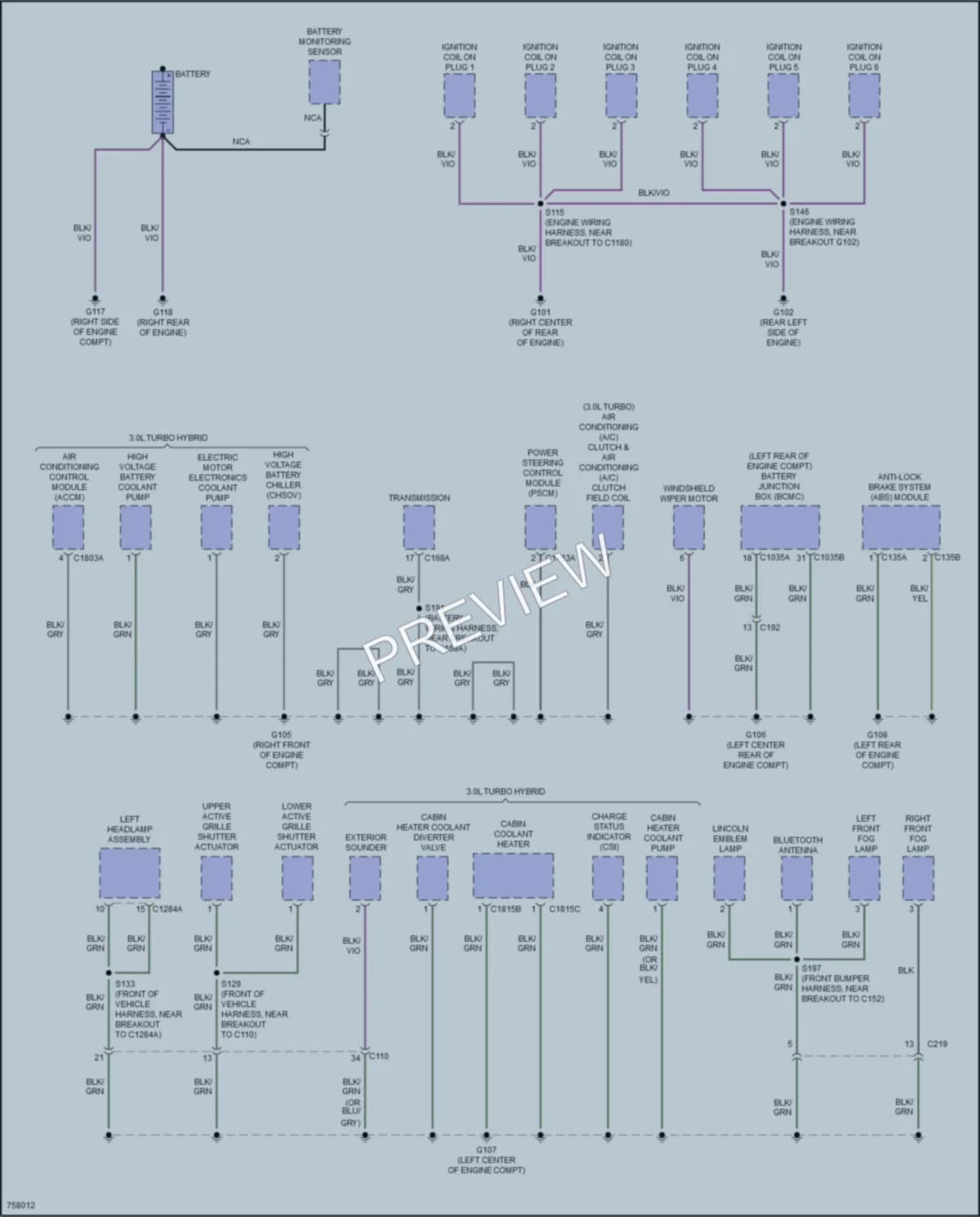 2021 Lincoln Aviator Ground Distribution wiring diagram preview