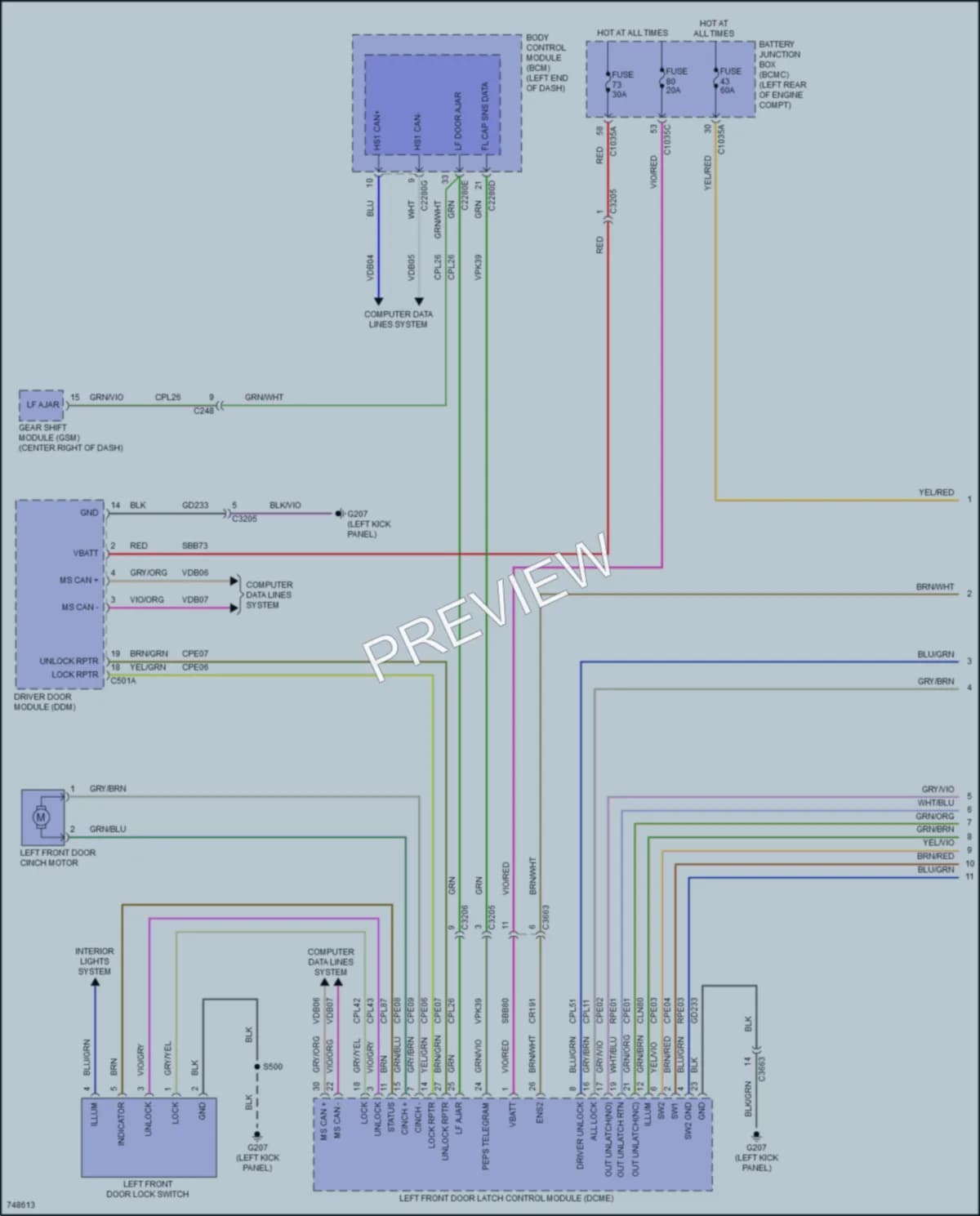 2021 Lincoln Aviator Power Door Locks wiring diagram preview