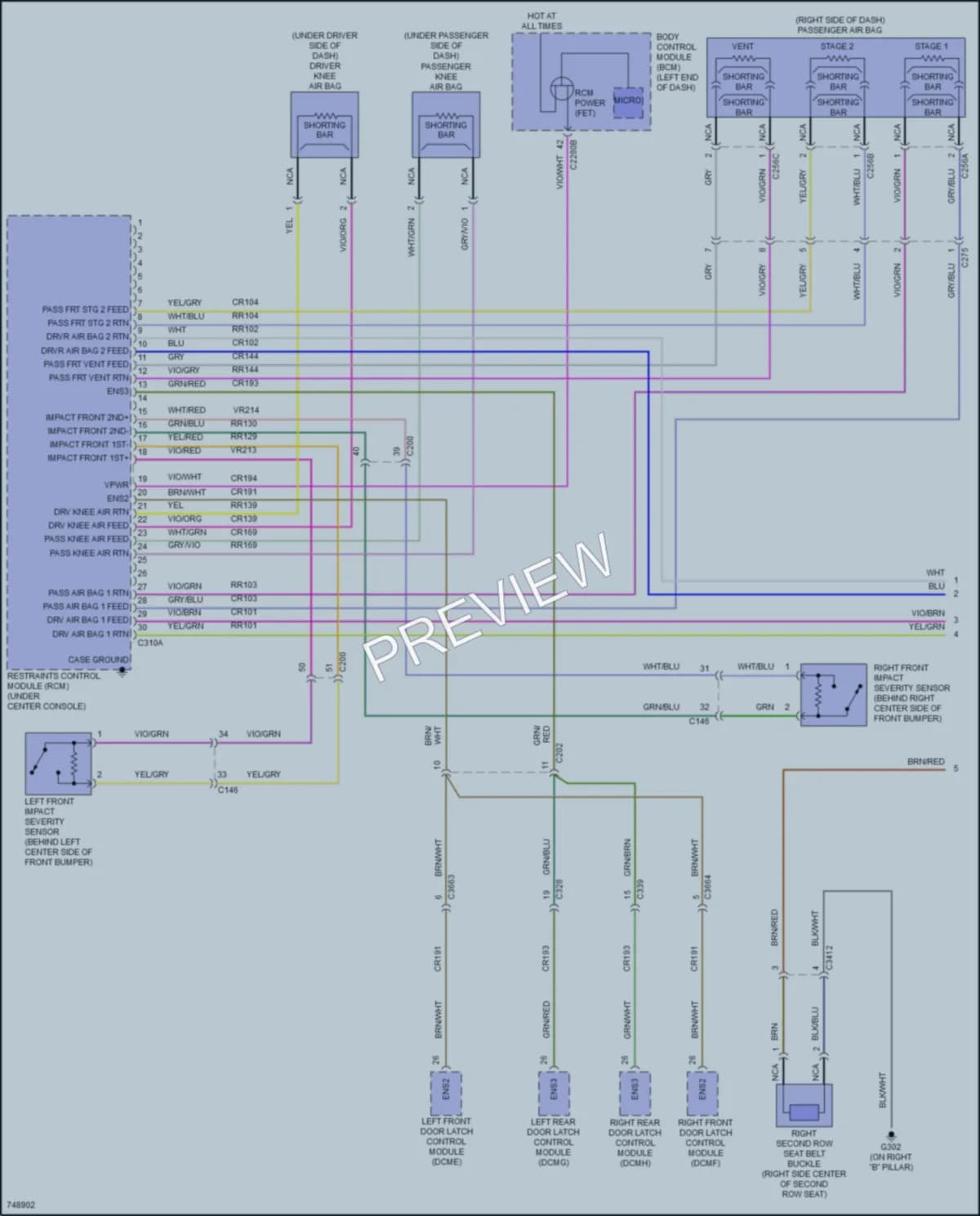 2021 Lincoln Aviator Supplemental Restraints wiring diagram preview