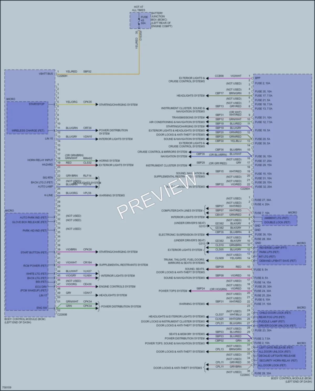 2021 Lincoln AviatorPlugIn Body Control Modules wiring diagram preview