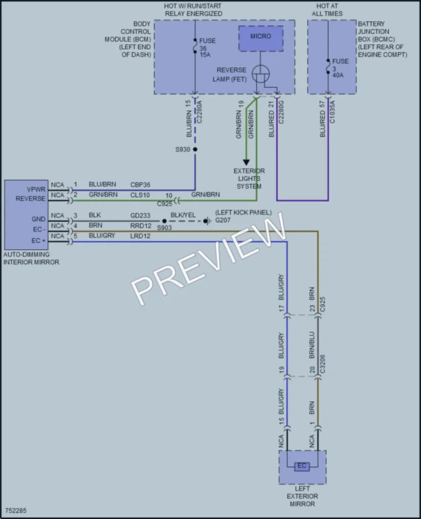 2021 Lincoln AviatorPlugIn Power Mirrors wiring diagram preview