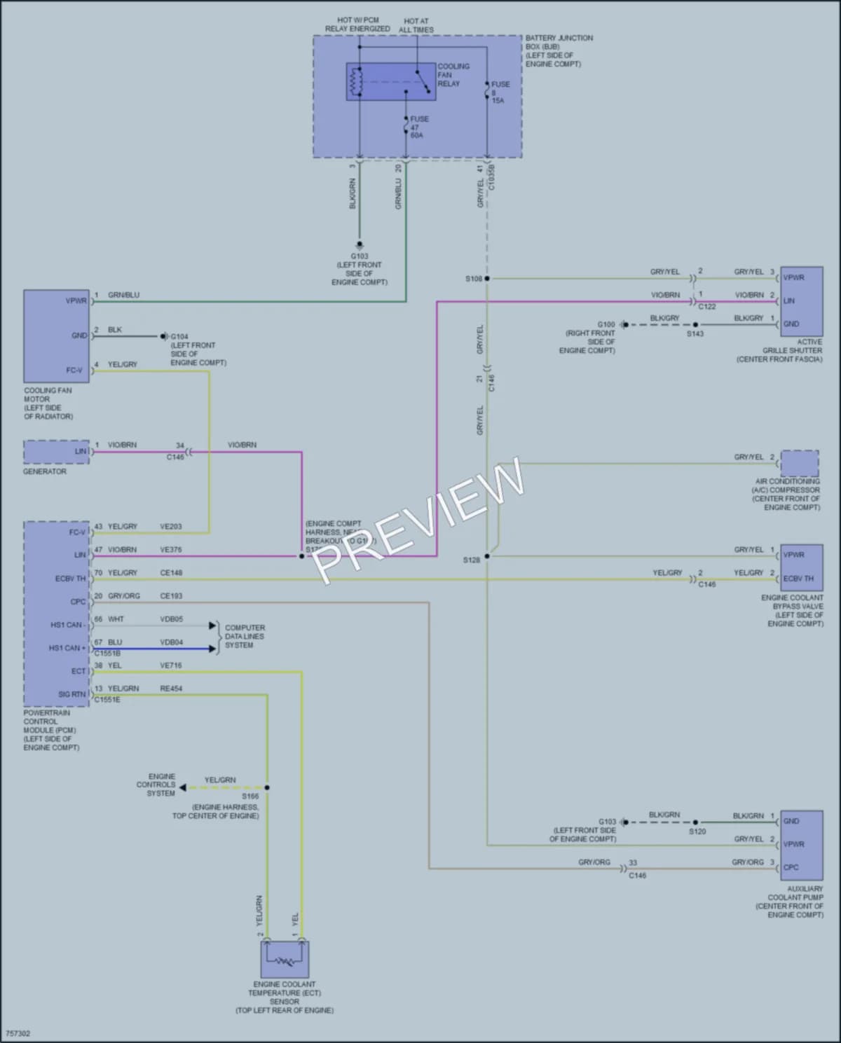 2021 Lincoln Corsair Cooling Fan wiring diagram preview