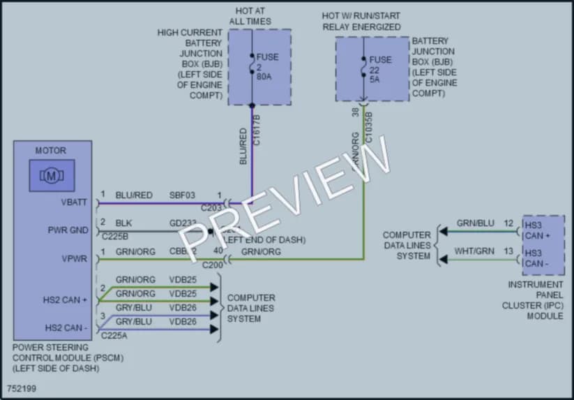 2021 Lincoln Corsair Electronic Power Steering wiring diagram preview