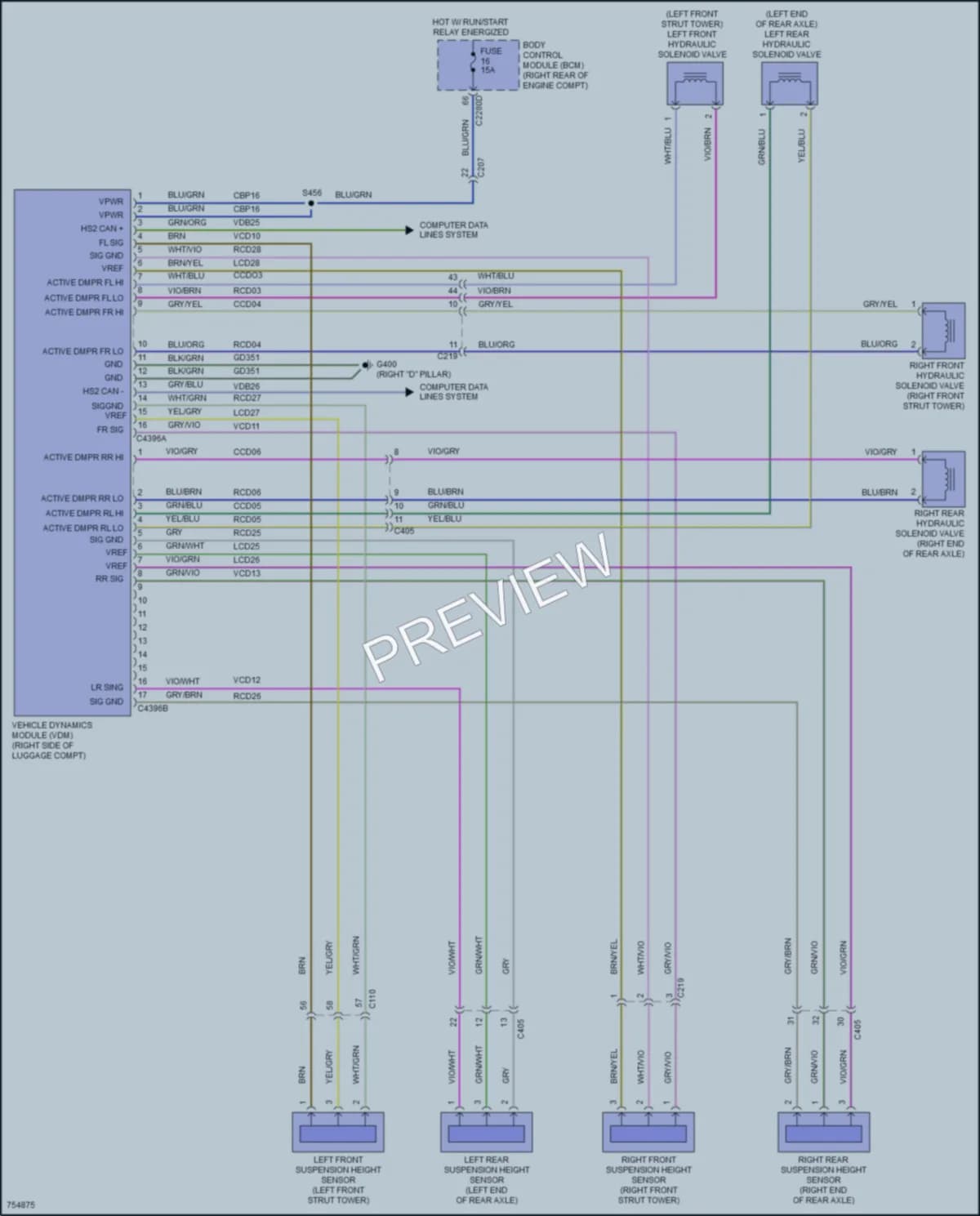 2021 Lincoln Corsair Electronic Suspension wiring diagram preview