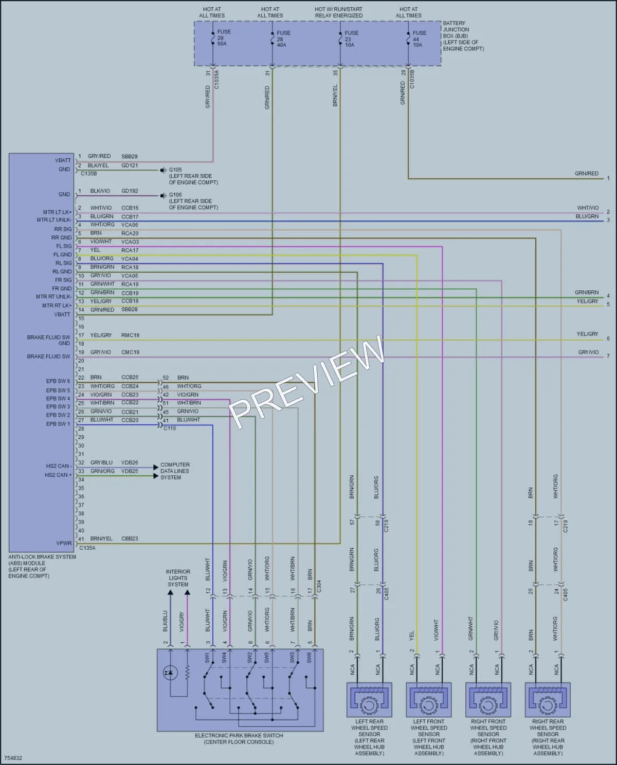 2021 Lincoln CorsairPlugIn Anti Lock Brakes wiring diagram preview