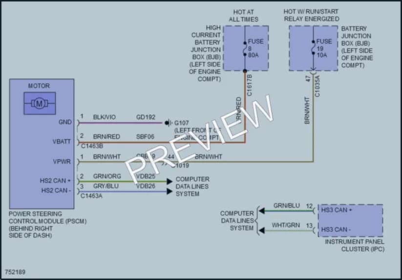 2021 Lincoln Nautilus Electronic Power Steering wiring diagram preview