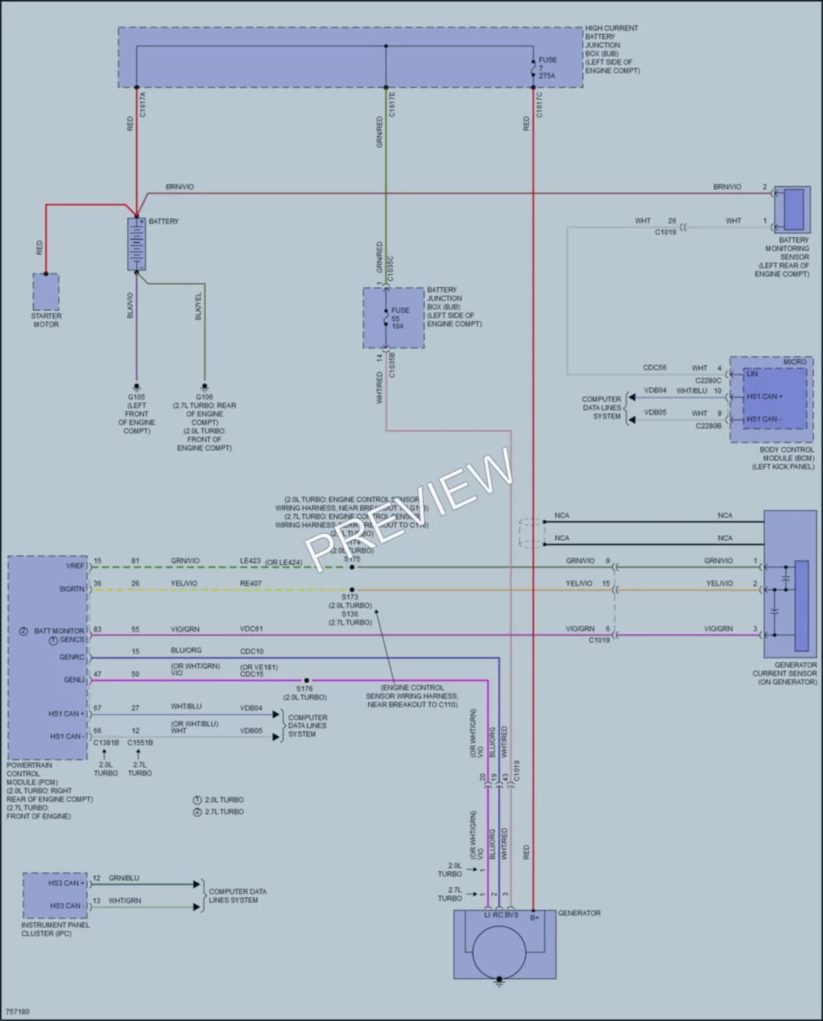 2021 Lincoln Nautilus Starting Charging wiring diagram preview