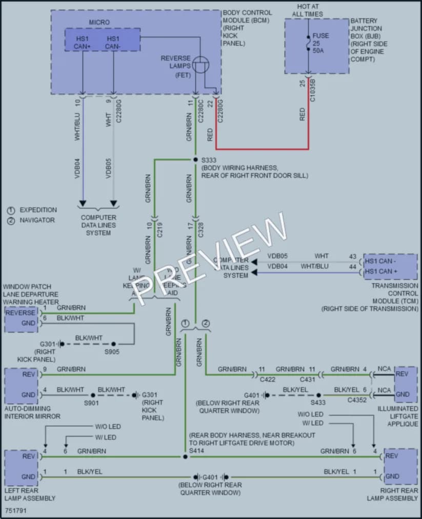 2021 Lincoln NavigatorL Exterior Lights wiring diagram preview