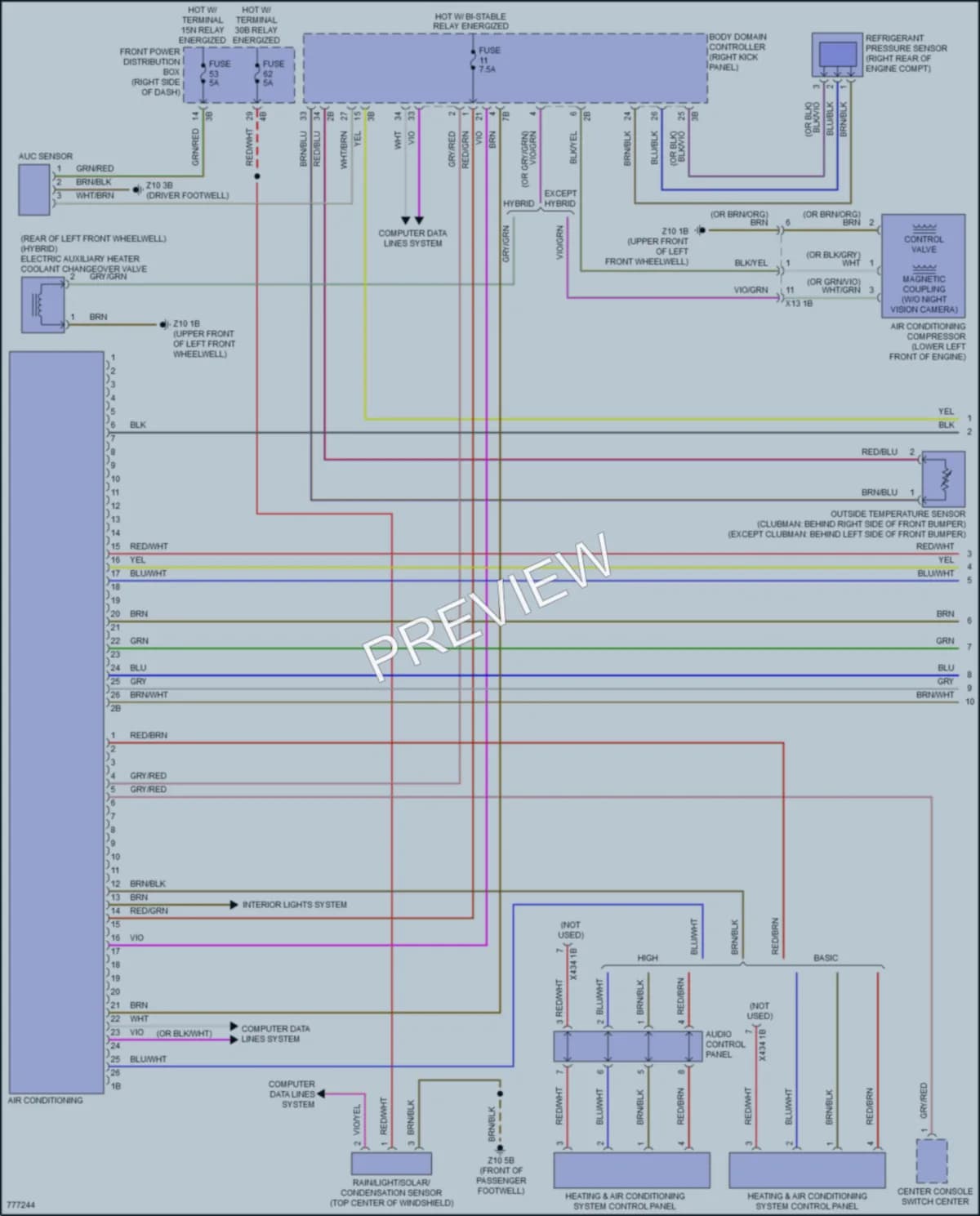 2021 MINI CooperClubman Air Conditioning wiring diagram preview