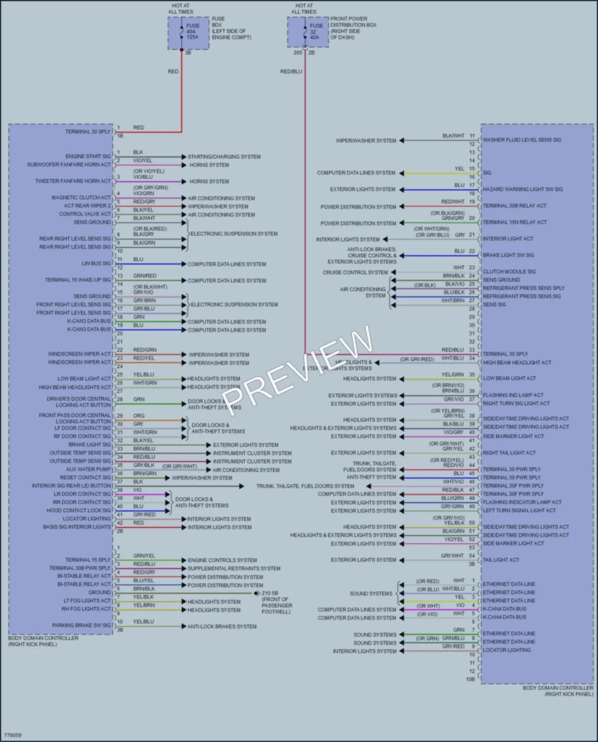 2021 MINI CooperClubman Body Control Modules wiring diagram preview