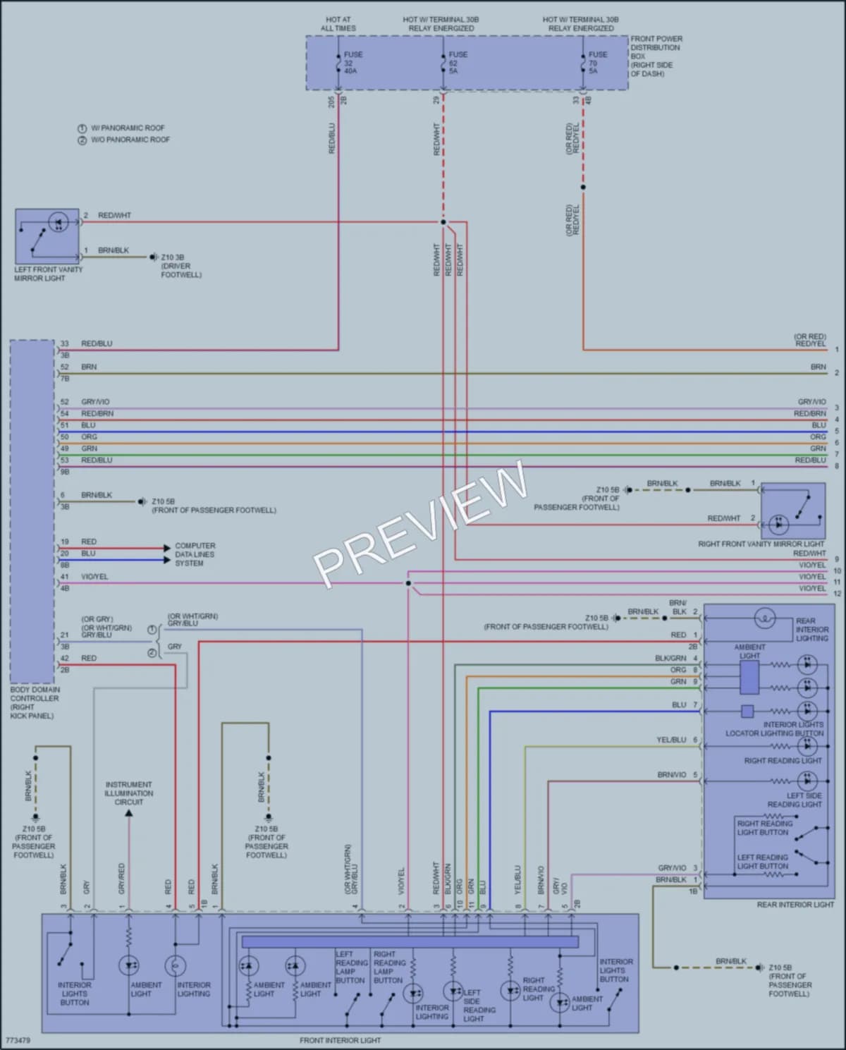 2021 MINI CooperClubman Interior Lights wiring diagram preview