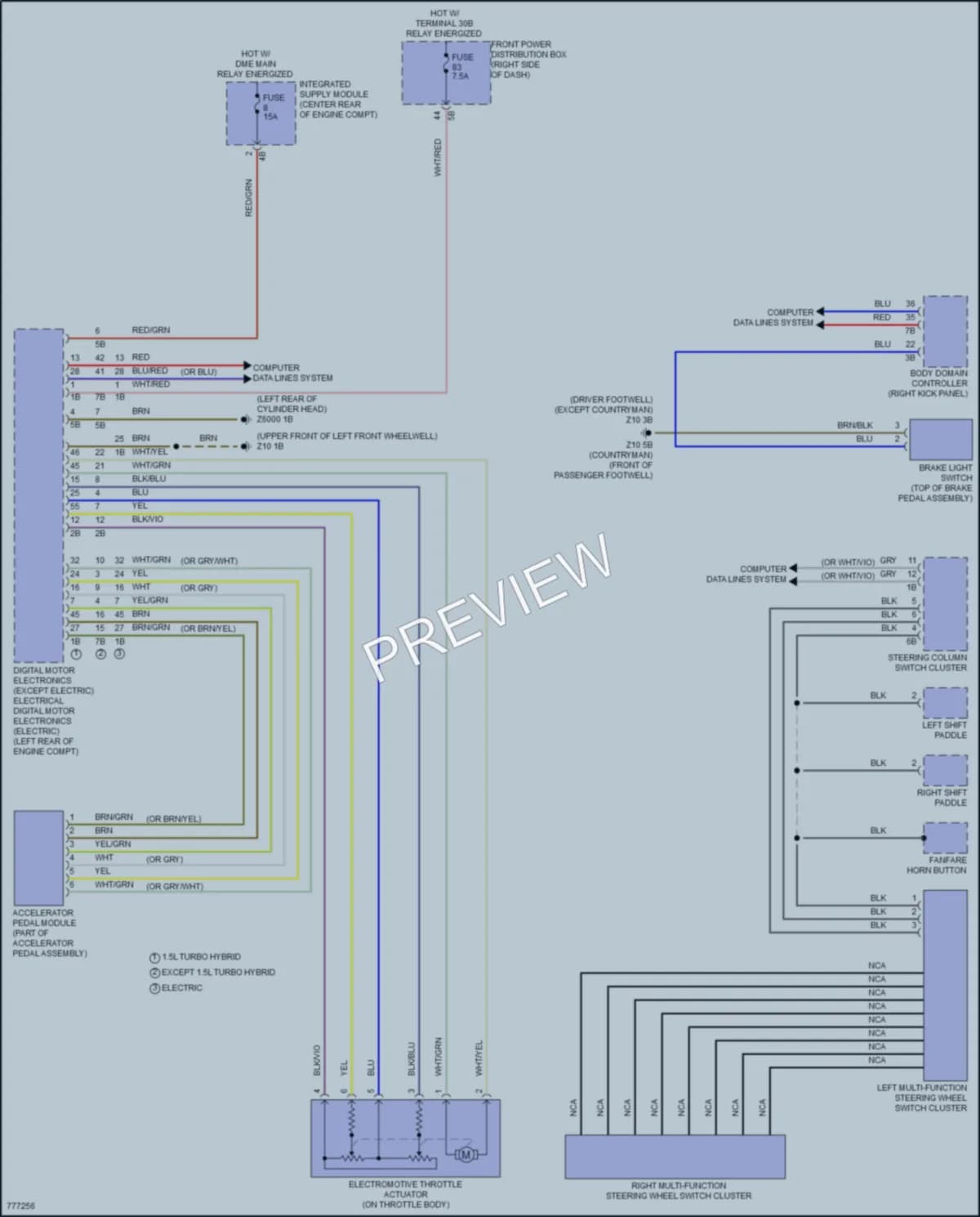 2021 MINI CooperCountryman Cruise Control wiring diagram preview