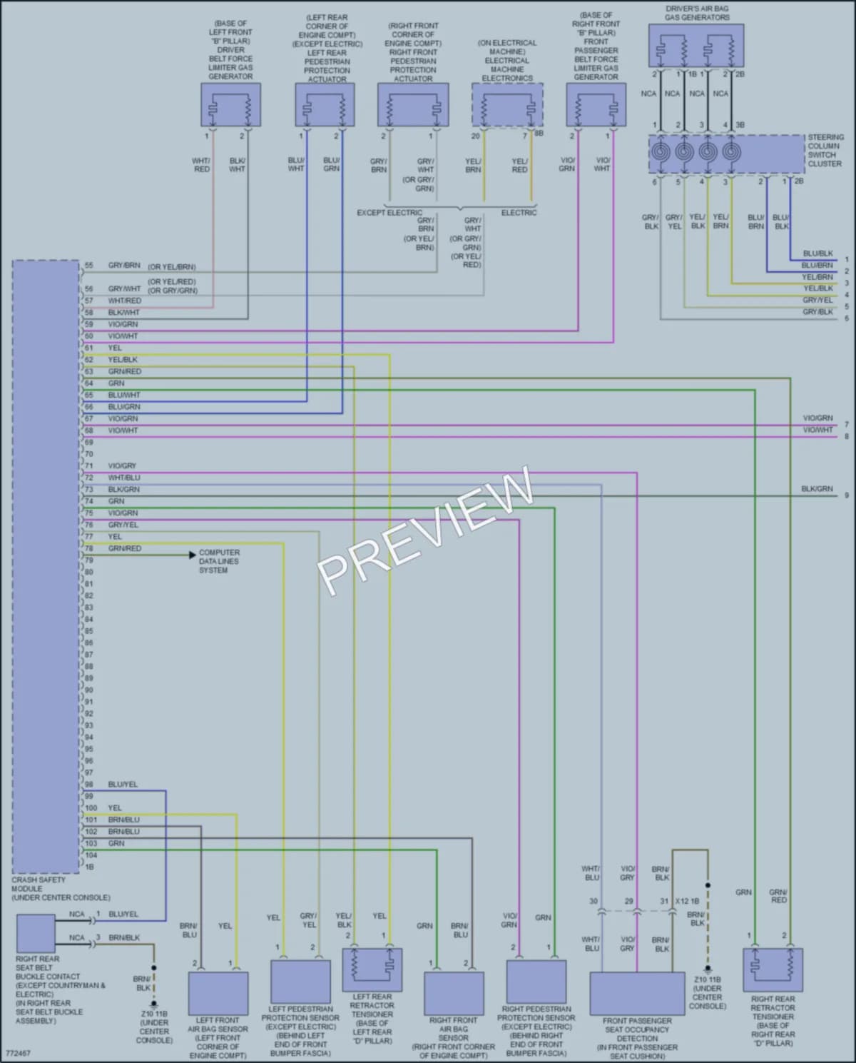 2021 MINI CooperCountryman Supplemental Restraints wiring diagram preview