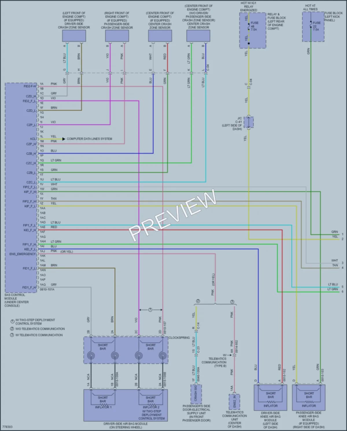 2021 Mazda 3 Supplemental Restraints wiring diagram preview