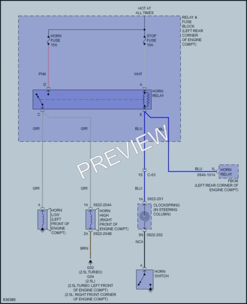 2021 Mazda 6 Horn wiring diagram preview