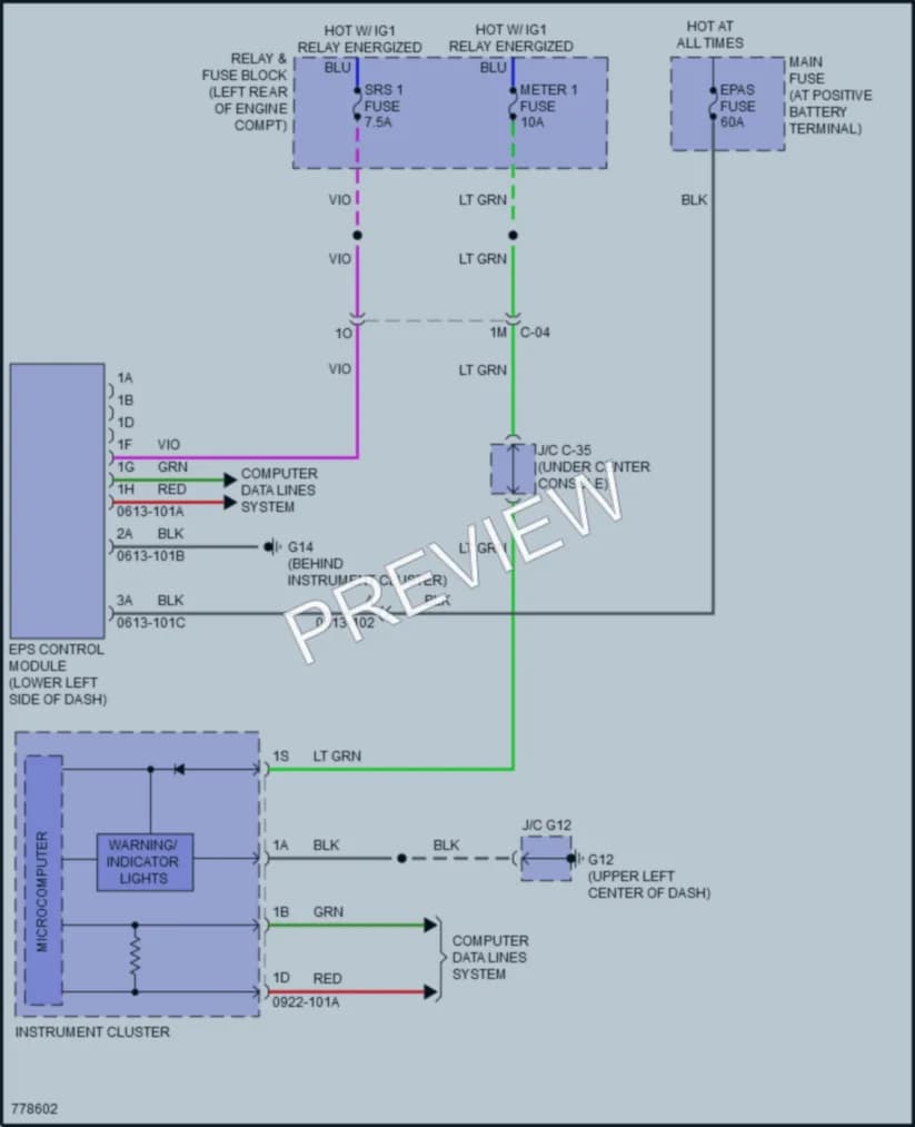 2021 Mazda CX3 Electronic Power Steering wiring diagram preview