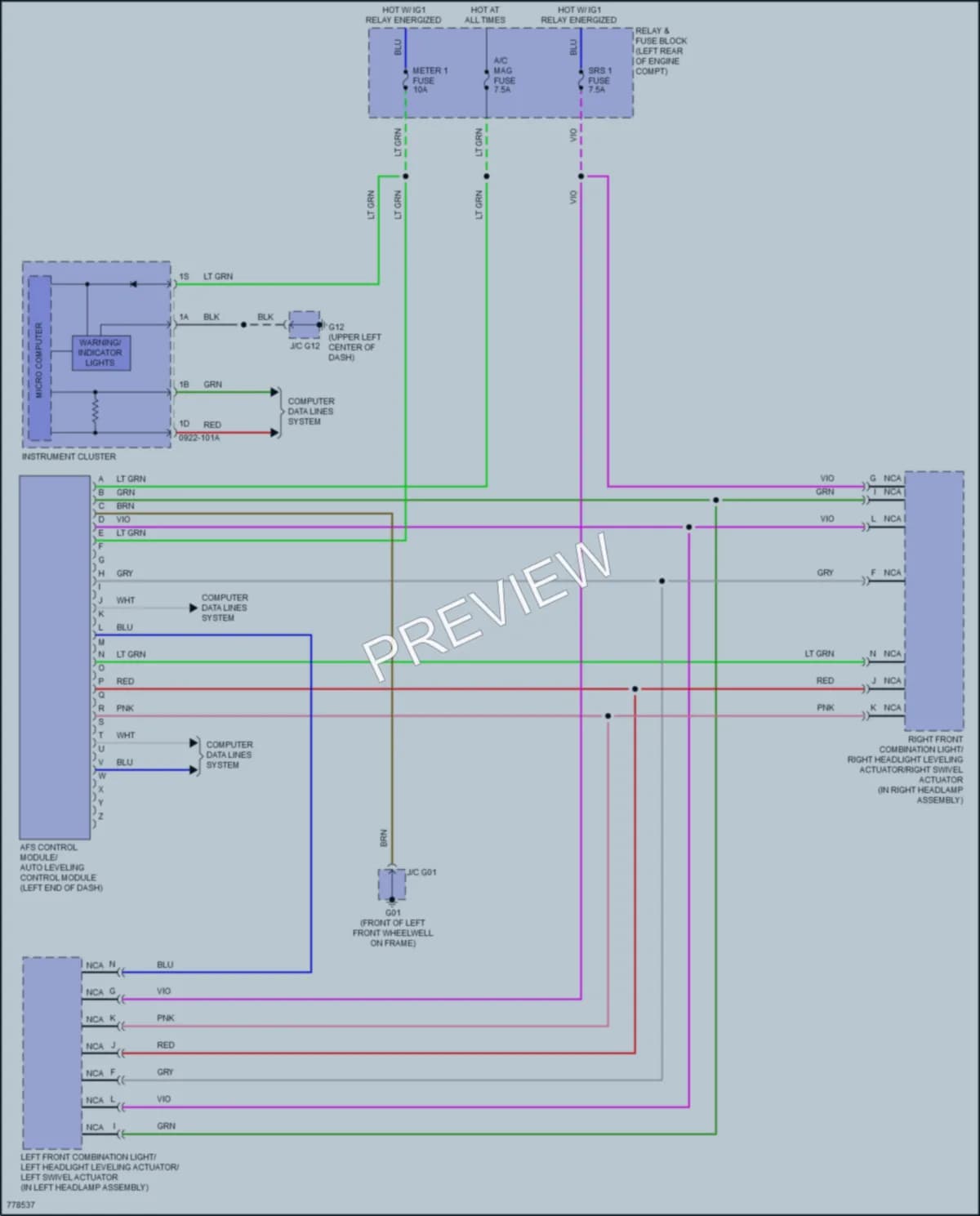 2021 Mazda CX3 Headlights wiring diagram preview