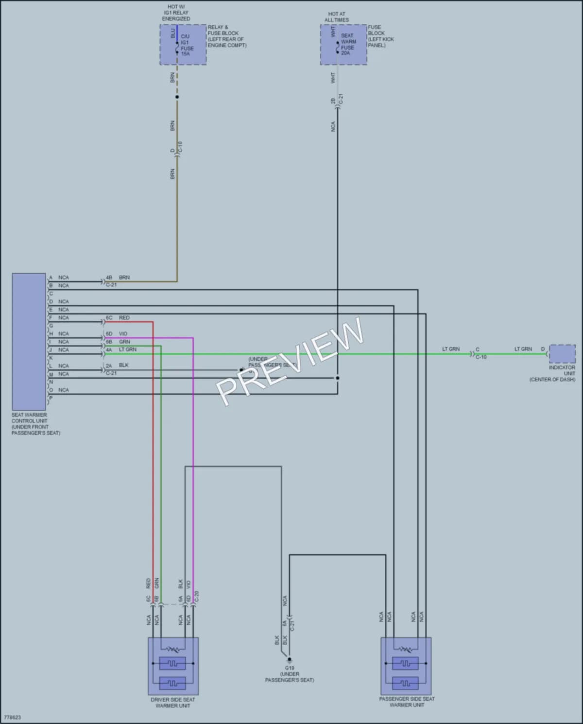 2021 Mazda CX3 Power Seats wiring diagram preview