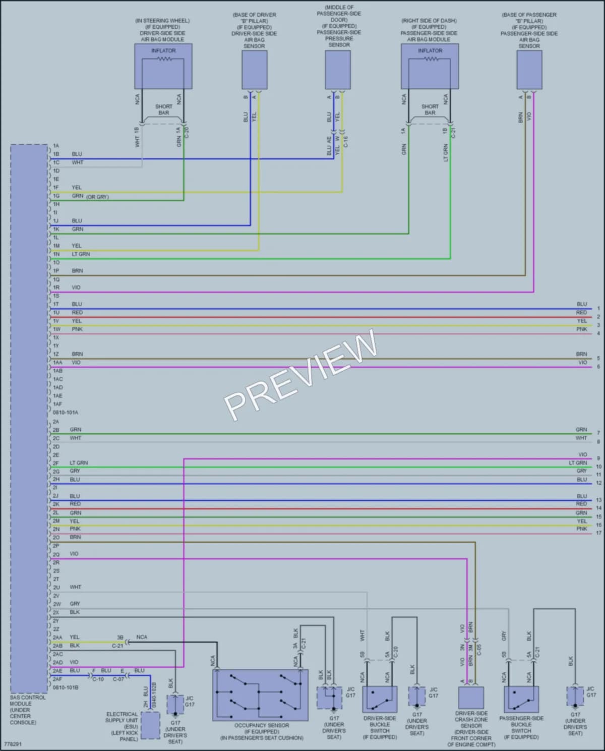 2021 Mazda CX3 Supplemental Restraints wiring diagram preview