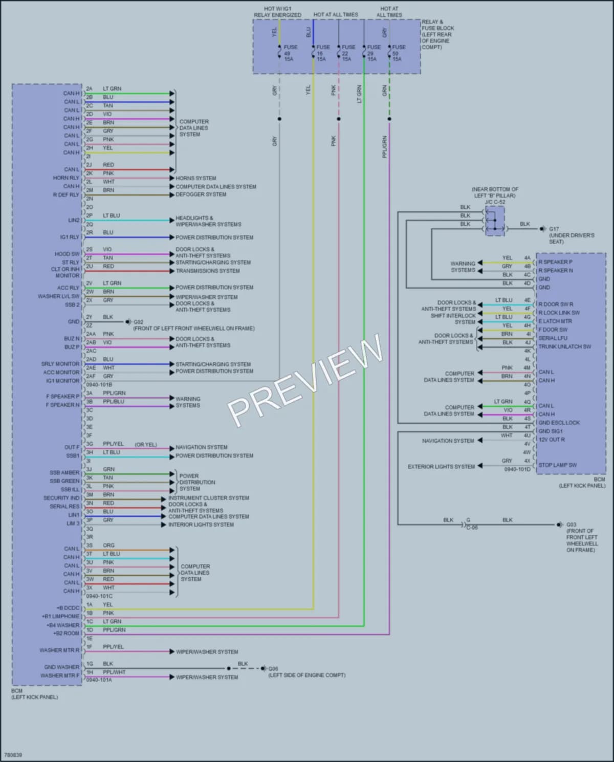 2021 Mazda CX30 Body Control Modules wiring diagram preview