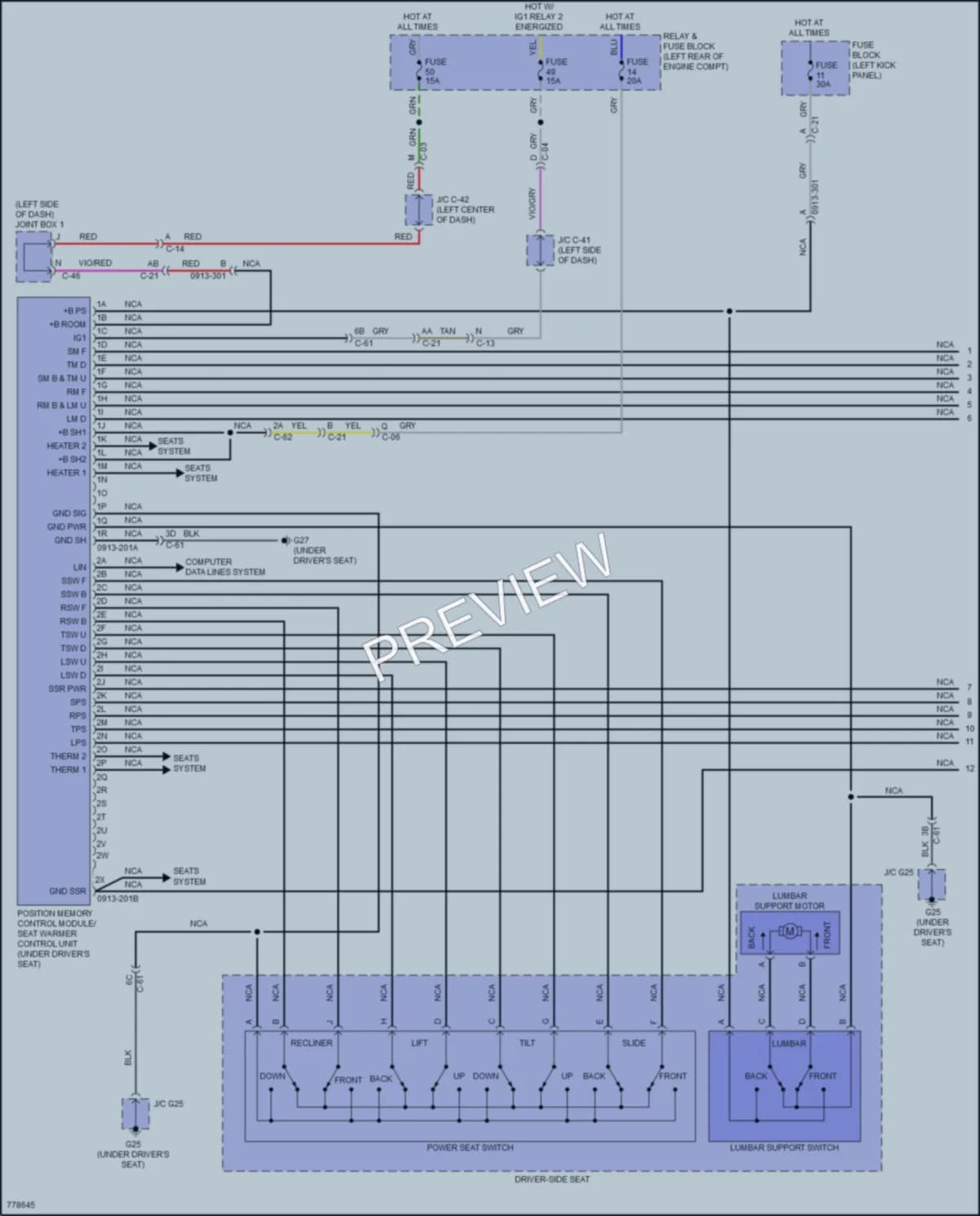 2021 Mazda CX30 Memory Systems wiring diagram preview