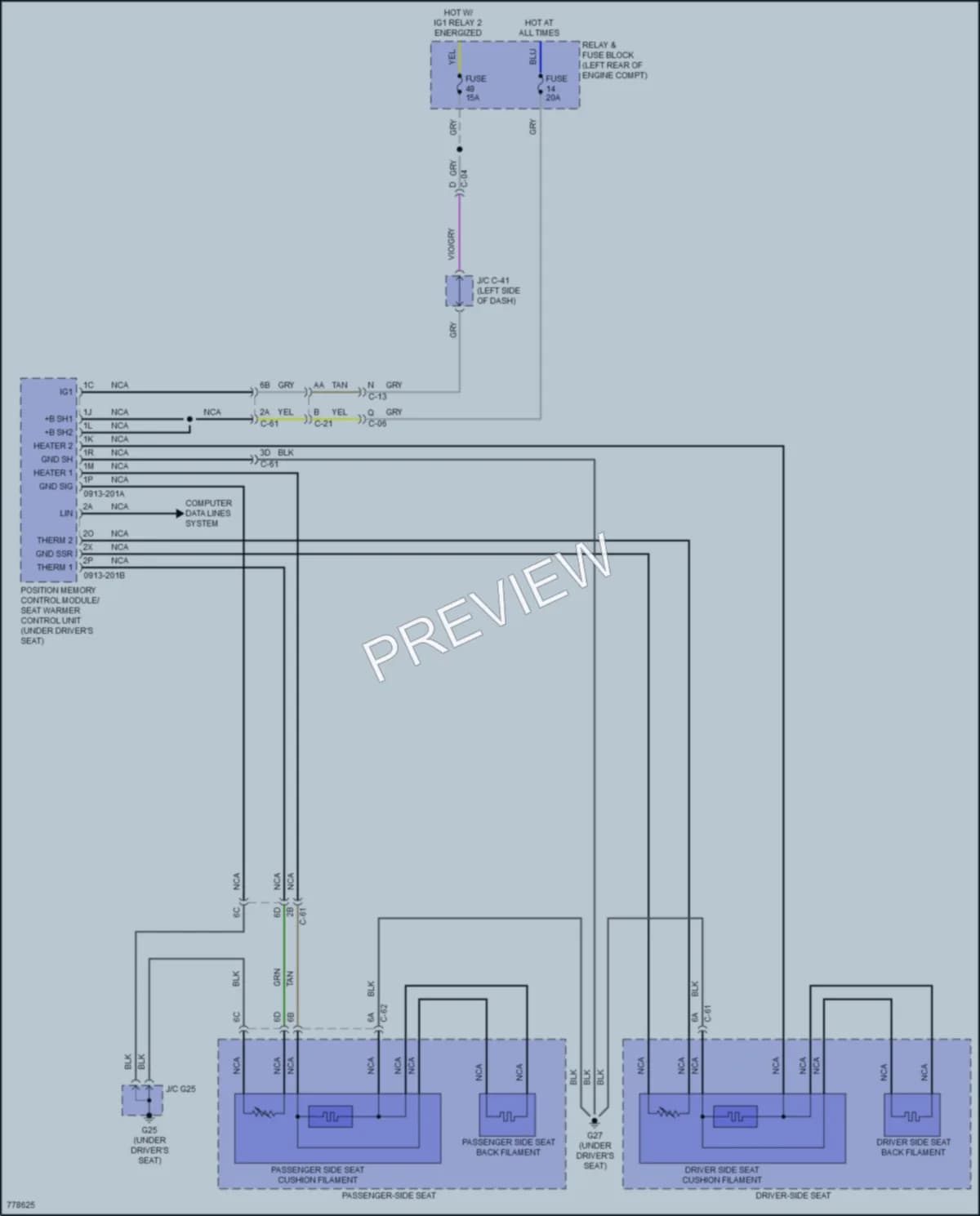 2021 Mazda CX30 Power Seats wiring diagram preview