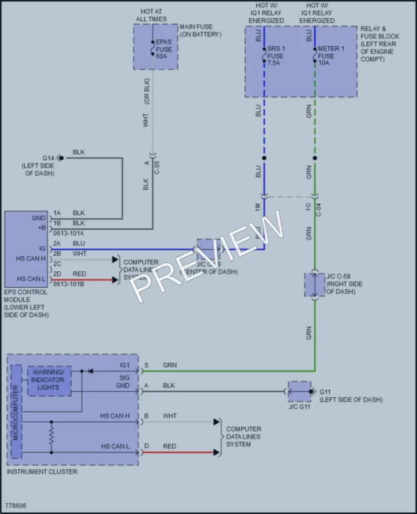 2021 Mazda CX5 Electronic Power Steering wiring diagram preview