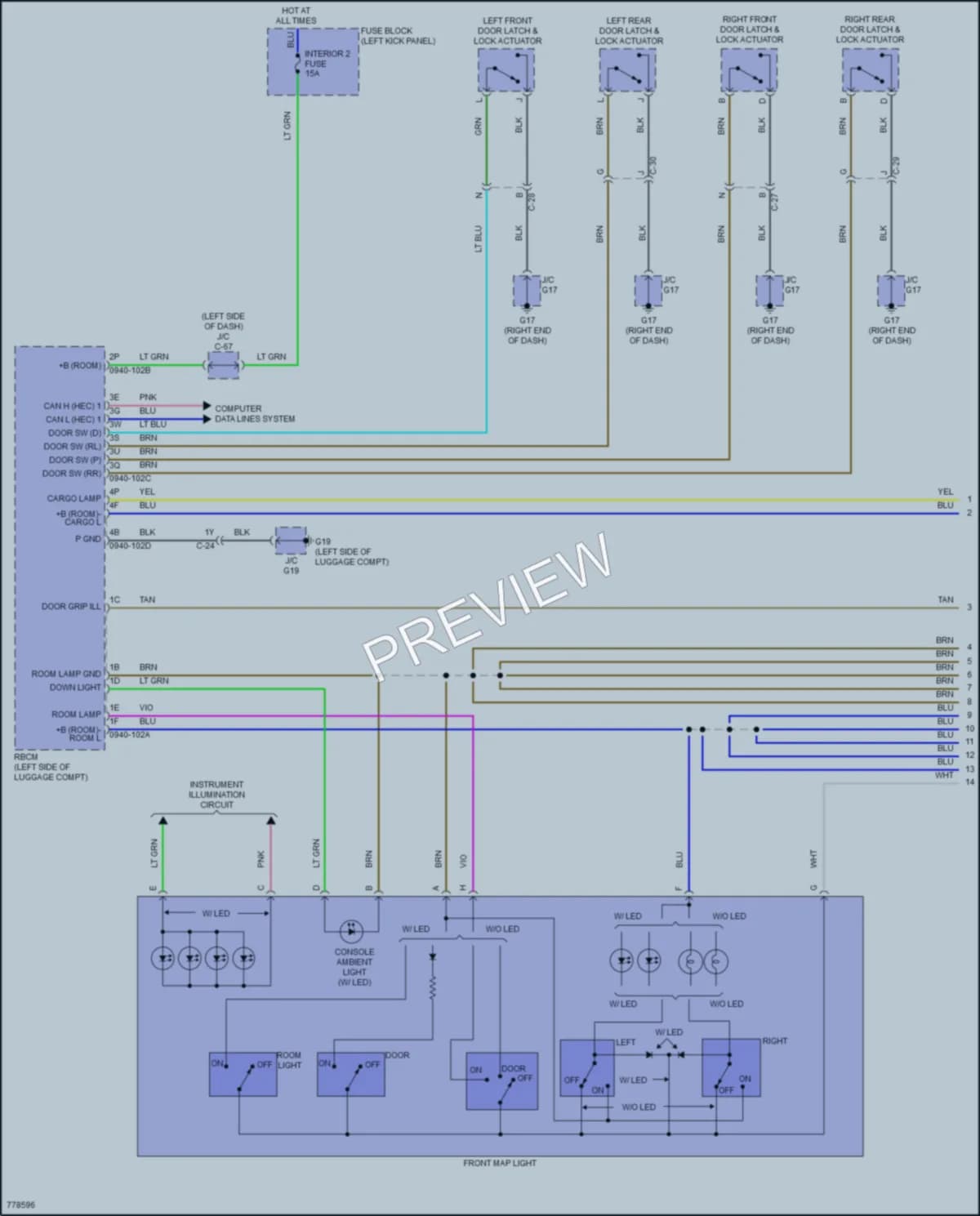 2021 Mazda CX5 Interior Lights wiring diagram preview