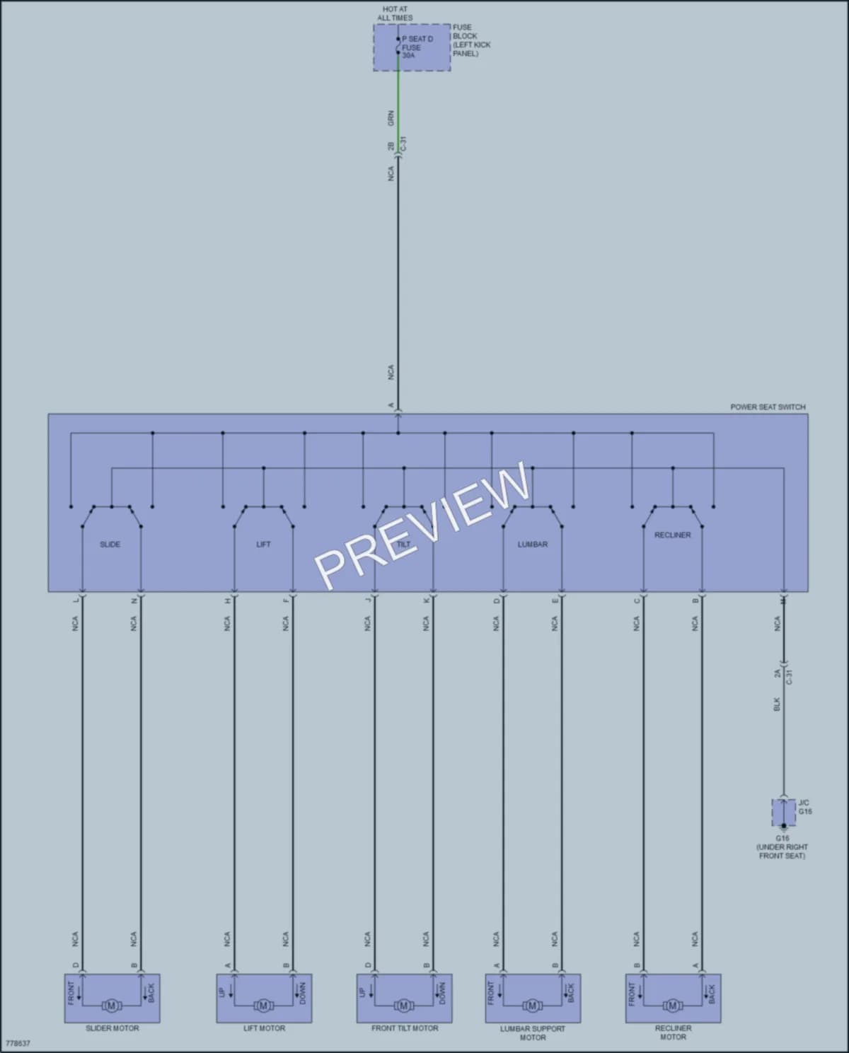 2021 Mazda CX5 Power Seats wiring diagram preview
