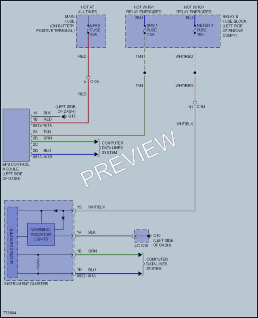 2021 Mazda CX9 Electronic Power Steering wiring diagram preview