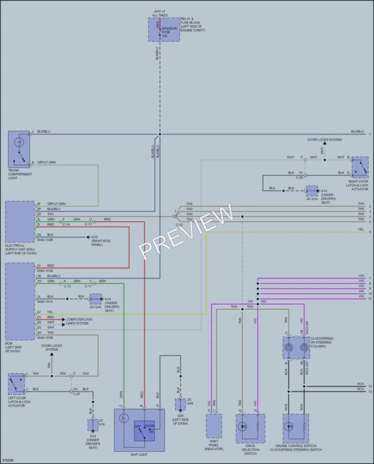 2021 Mazda MX5Miata Interior Lights wiring diagram preview