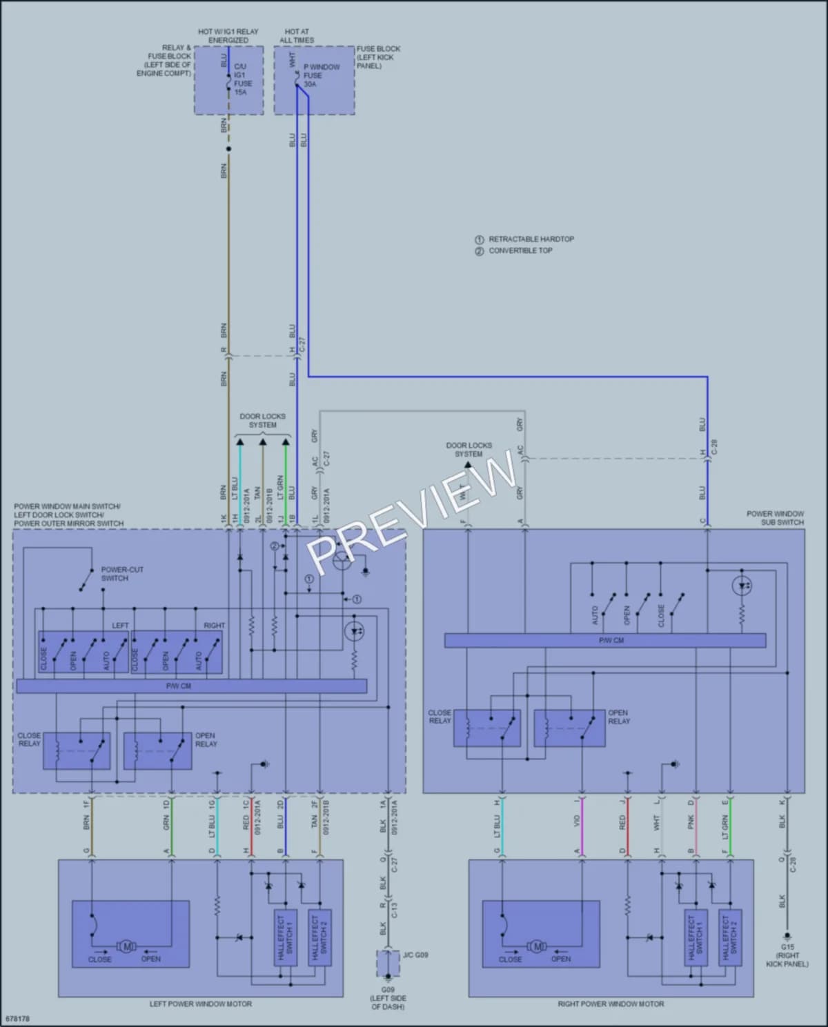 2021 Mazda MX5Miata Power Windows wiring diagram preview