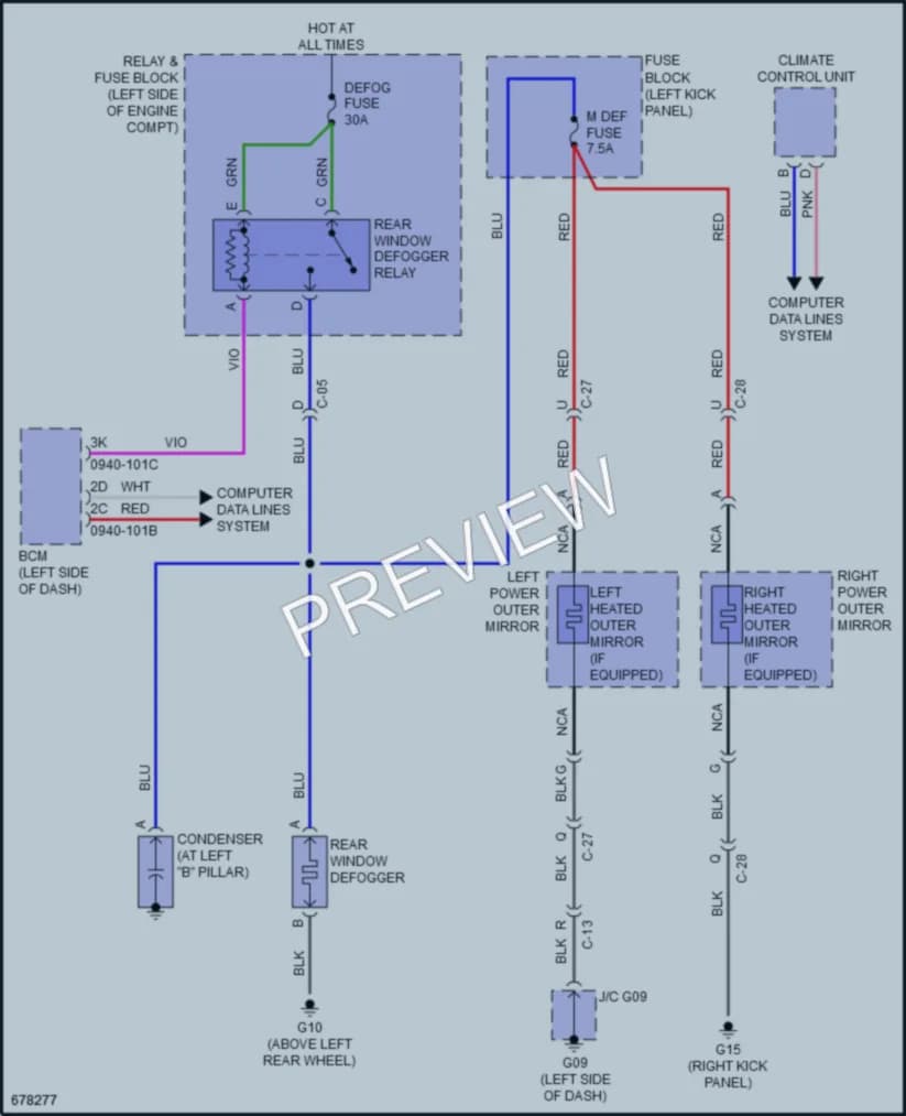 2021 Mazda MX5MiataRF Defoggers wiring diagram preview