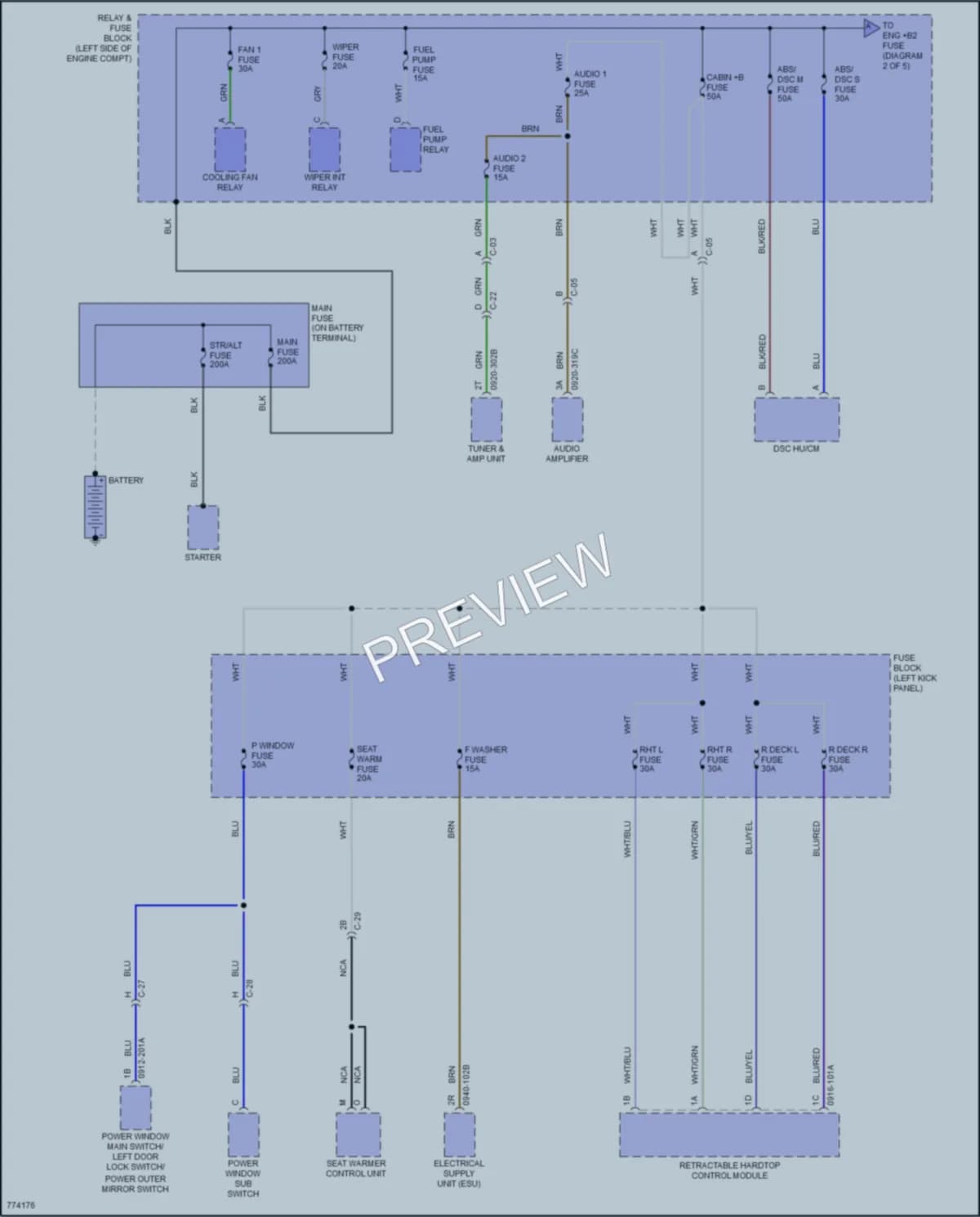 2021 Mazda MX5MiataRF Power Distribution wiring diagram preview