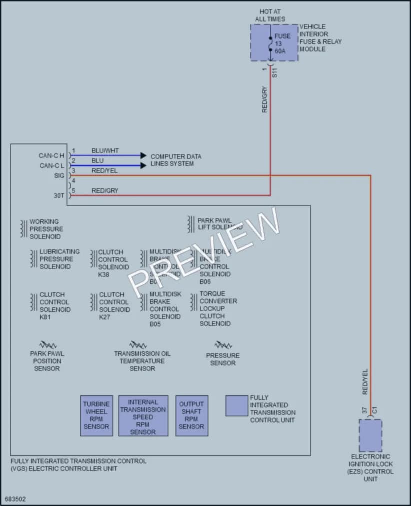 2021 MercedesBenz 1500Sprinter Transmission wiring diagram preview