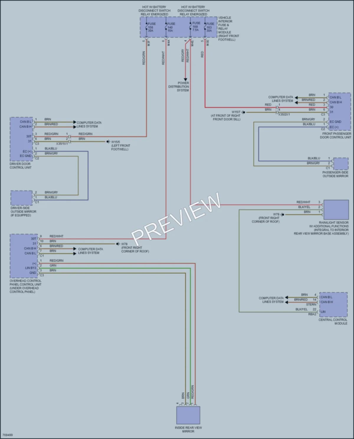 2021 MercedesBenz A220 Power Mirrors wiring diagram preview