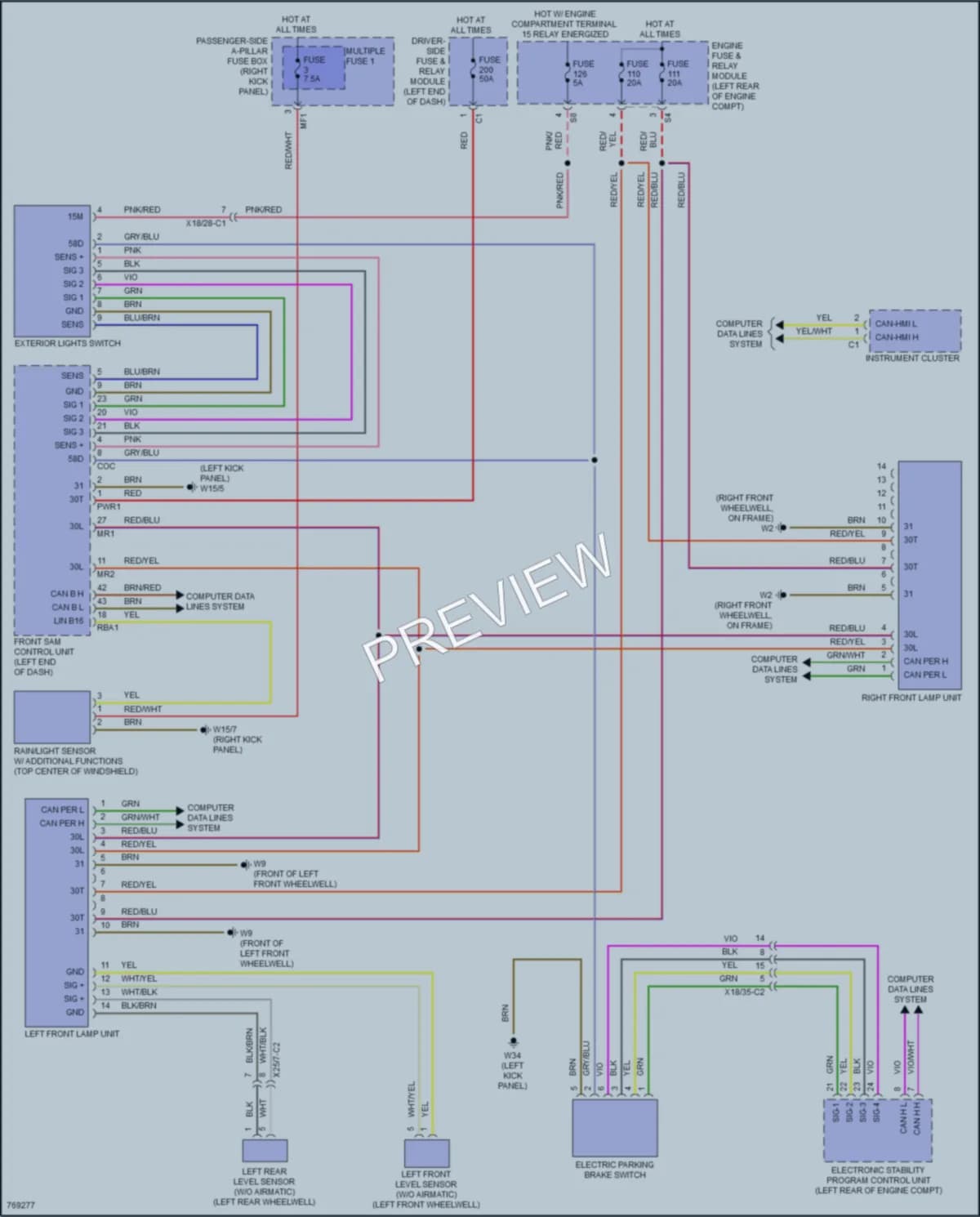 2021 MercedesBenz C300 Headlights wiring diagram preview