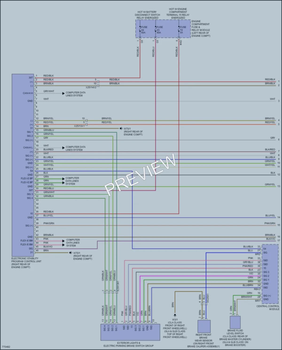 2021 MercedesBenz CLA250 Anti Lock Brakes wiring diagram preview