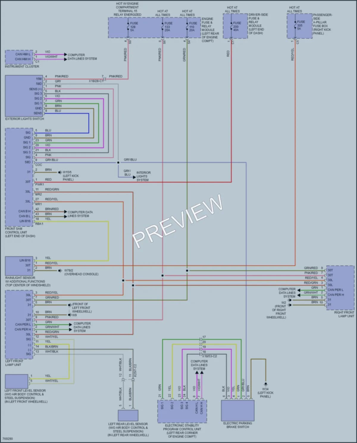2021 MercedesBenz CLS450 Headlights wiring diagram preview