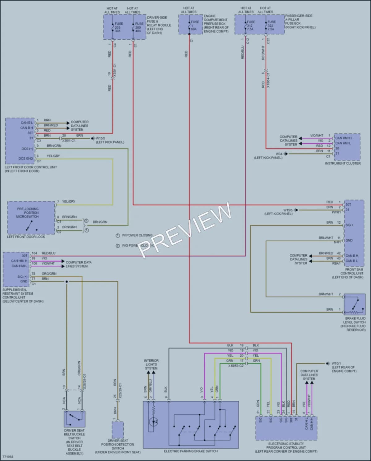 2021 MercedesBenz CLS450 Warning Systems wiring diagram preview